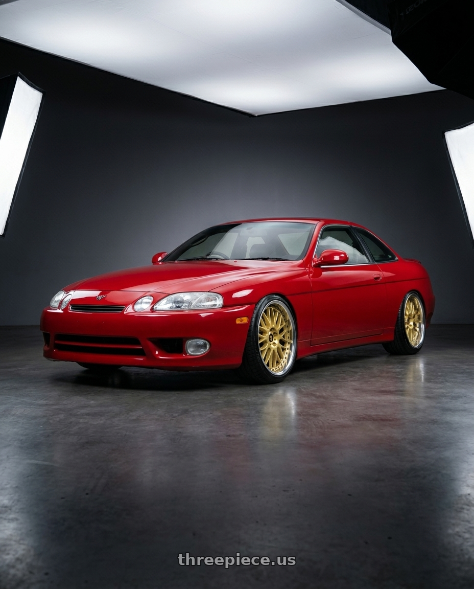 2000 toyota soarer with Work Vs-Xx 5x114.3 18x9.5+35 T Disk Gold wheels