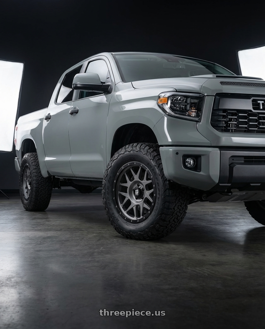 2018 Toyota Tundra with XD XD127 BULLY 5X150 20X9 +0 MATTE GRAY BLACK RING wheels