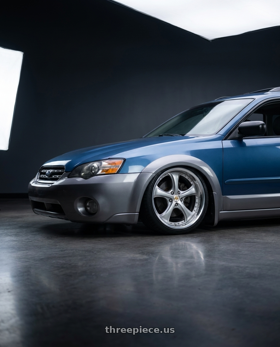2008 Subaru Outback 2 5i with Work Wheels VS-KF 5x100 19x8+40 Light Grey Silver A Disk FULL REVERSE wheels