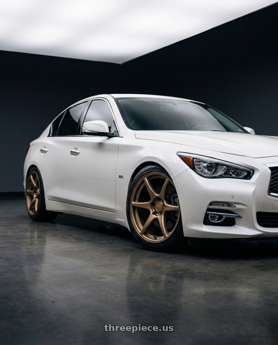 2017 Infiniti q50 with Kansei K11B Tandem 5X120 18x9 35 Bronze wheels