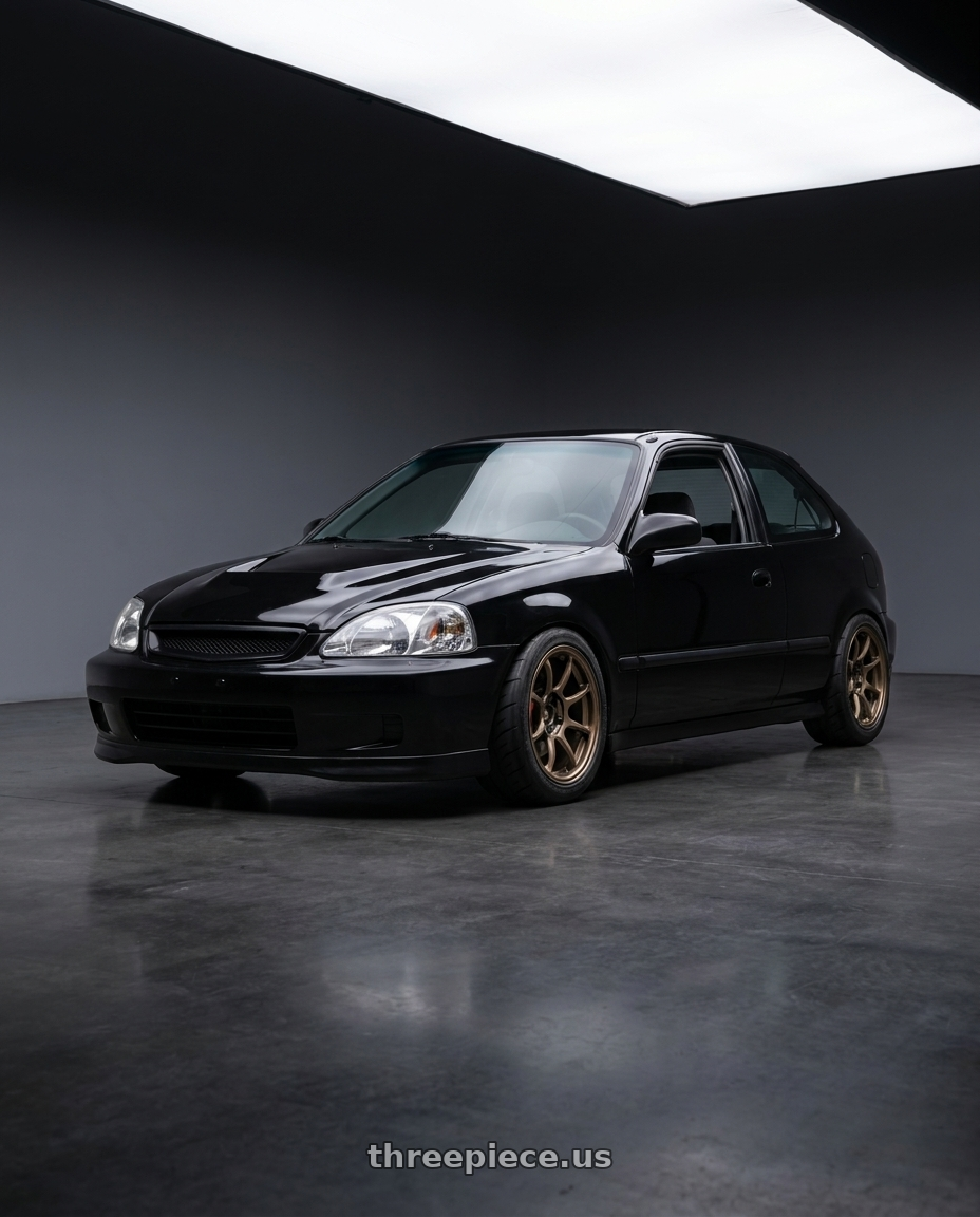 1996 Honda Civic hatchback with Volk Racing ZE40 4x100 16x7.0+36 Bronze Almite wheels