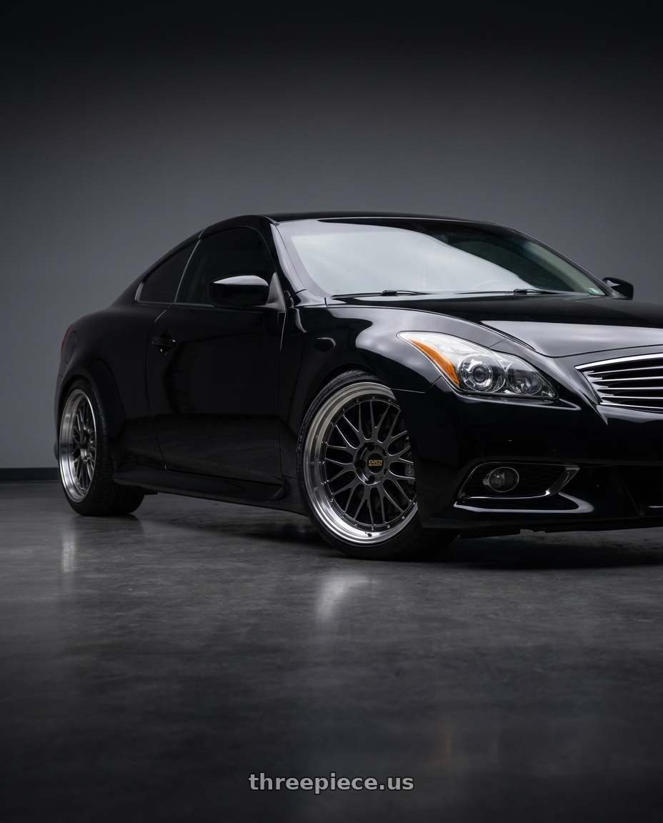 2009 Infiniti g37 with BBS LM 5x120 19x10.0+25 Diamond Black wheels