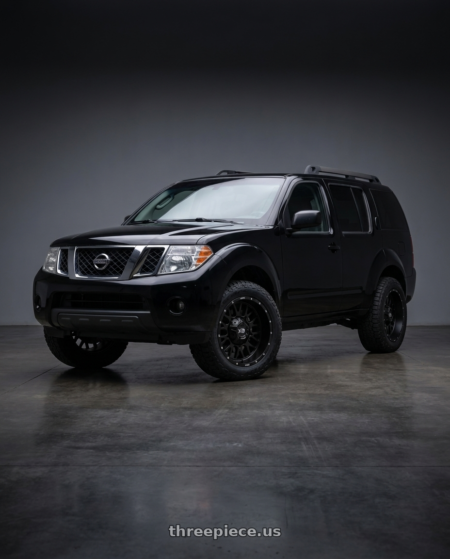 2011 Nissan Pathfinder Black with XD XD842 SNARE 6X114.3/6X139.7 20X9 +18 SATIN BLACK wheels