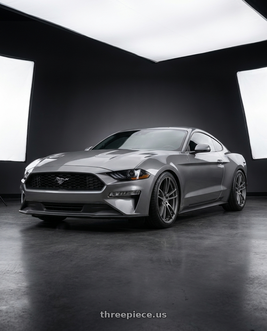 2021 Ford Mustang GT with American Racing AR941 MACH FIVE 5X114.3 20X10 +35 GRAPHITE wheels