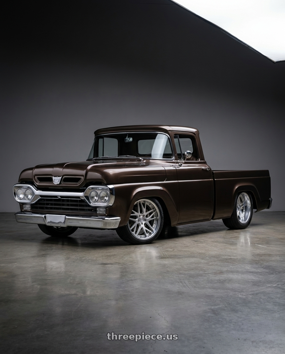 1960 ford f100 with Work Gnosis Cvx 5x114.3 19x9+45 W Disk Matte Silver wheels