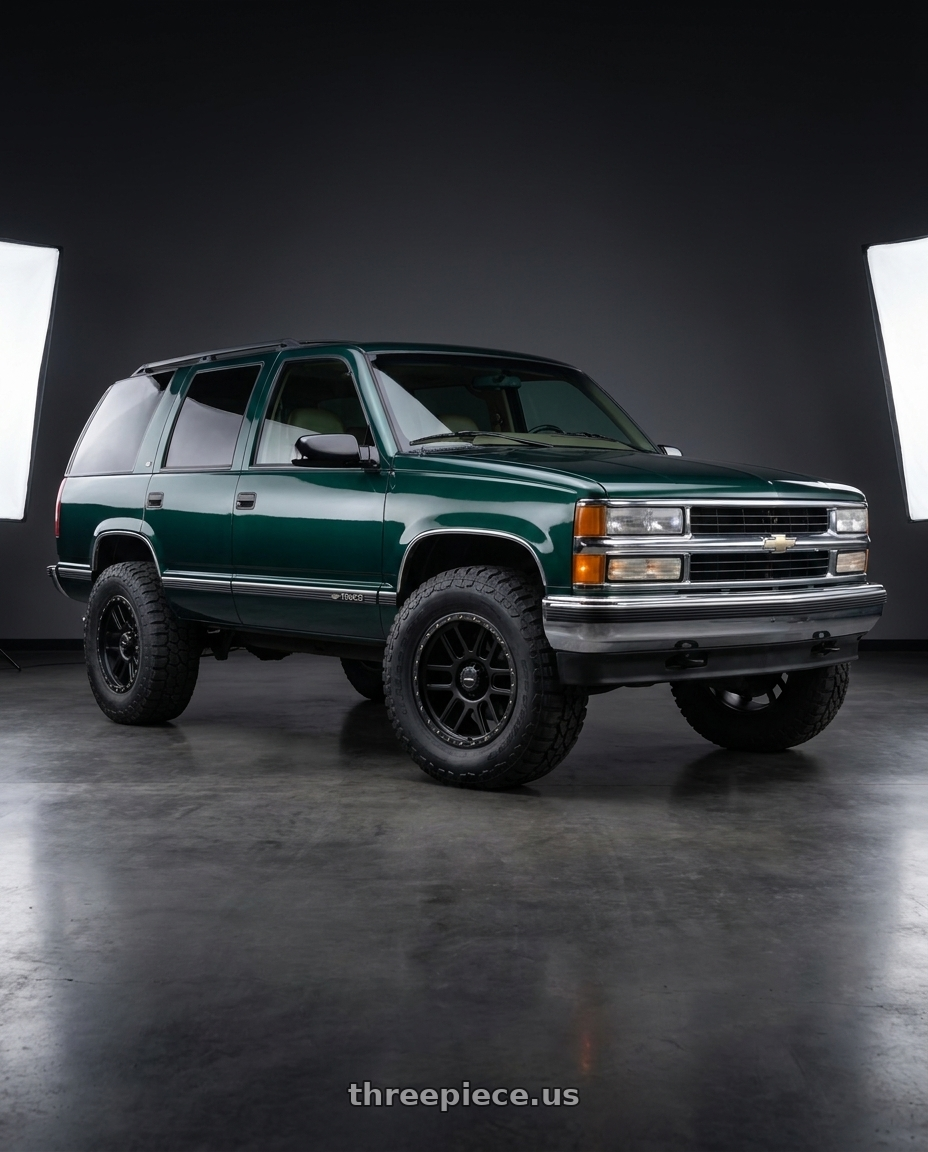 1995 Chevrolet Tahoe with Vision Off-Road 111 Nemesis 8x165.1 20x9+12 Matte Black wheels