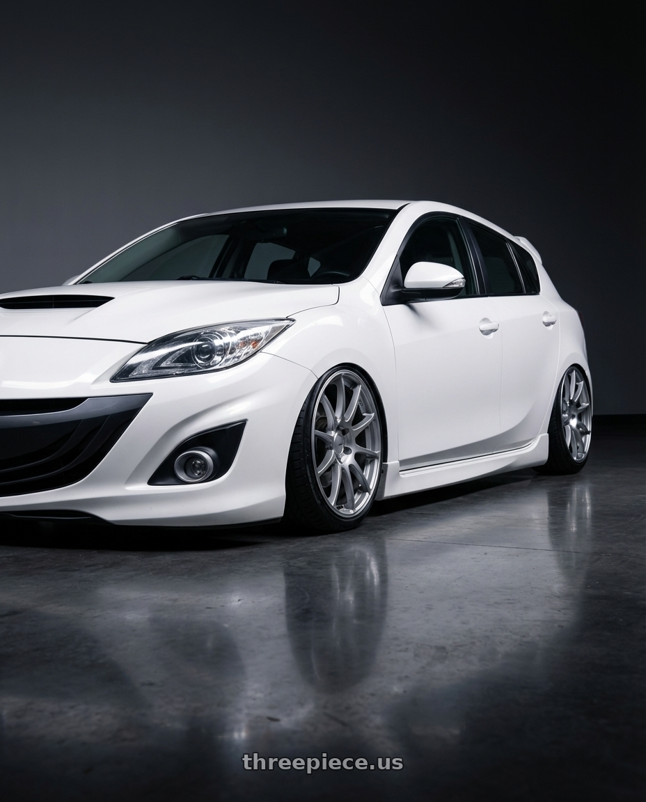 2012 Mazda Mazdaspeed3 with Ssr Gtv02 5x114.3 18x8.5+40  GLARE SILVER wheels