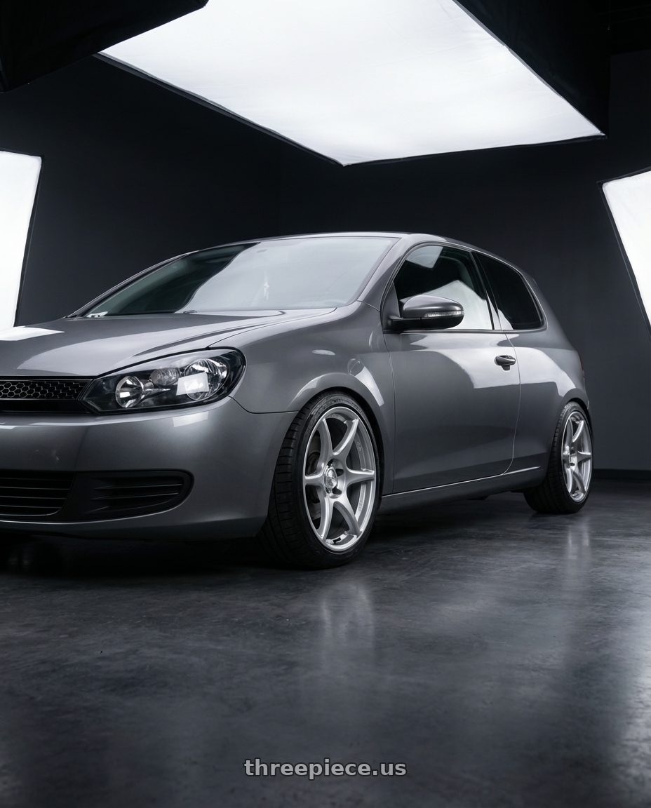 2013 Volkswagen GTI MK6 with Kansei K11S Tandem 5X112 18x8.5 35 Hyper Silver wheels