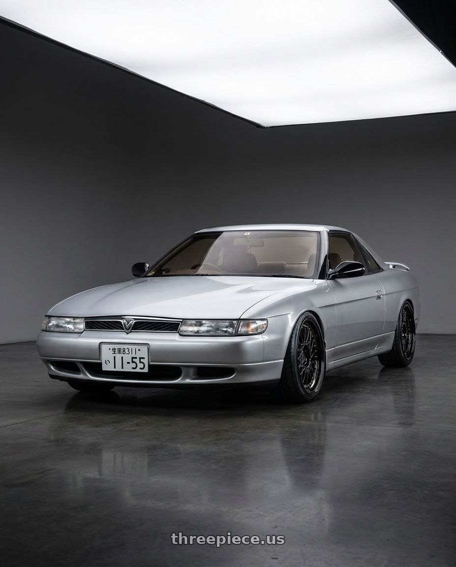 1990 eunos cosmo with Aodhan AH05 5x114.3 18x9.5+35 Gloss Black W /Gold Rivets wheels