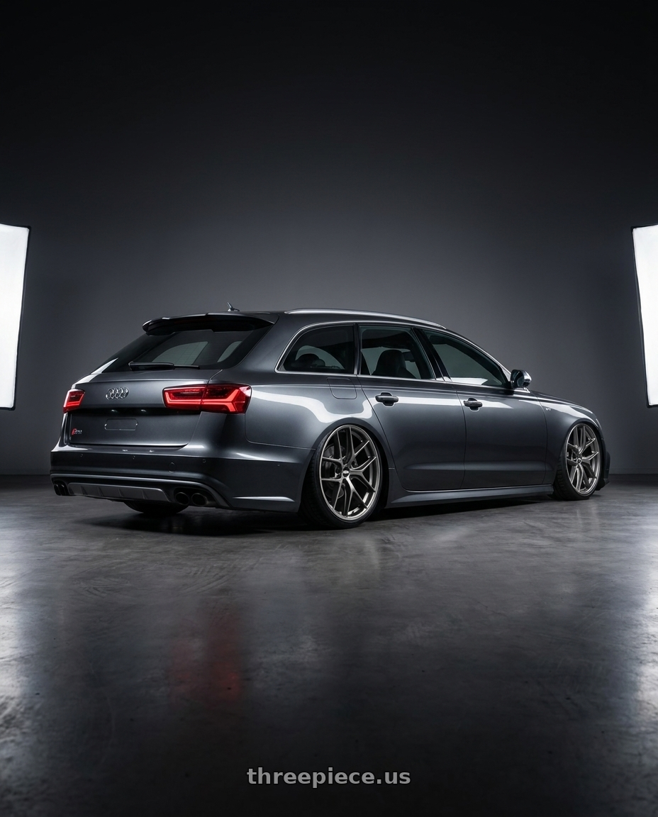 2016 Audi S6 C7 with BBS CC-R 5x112 20x9.0+38 Satin Platinum wheels rear three quarter view slight stretch tires