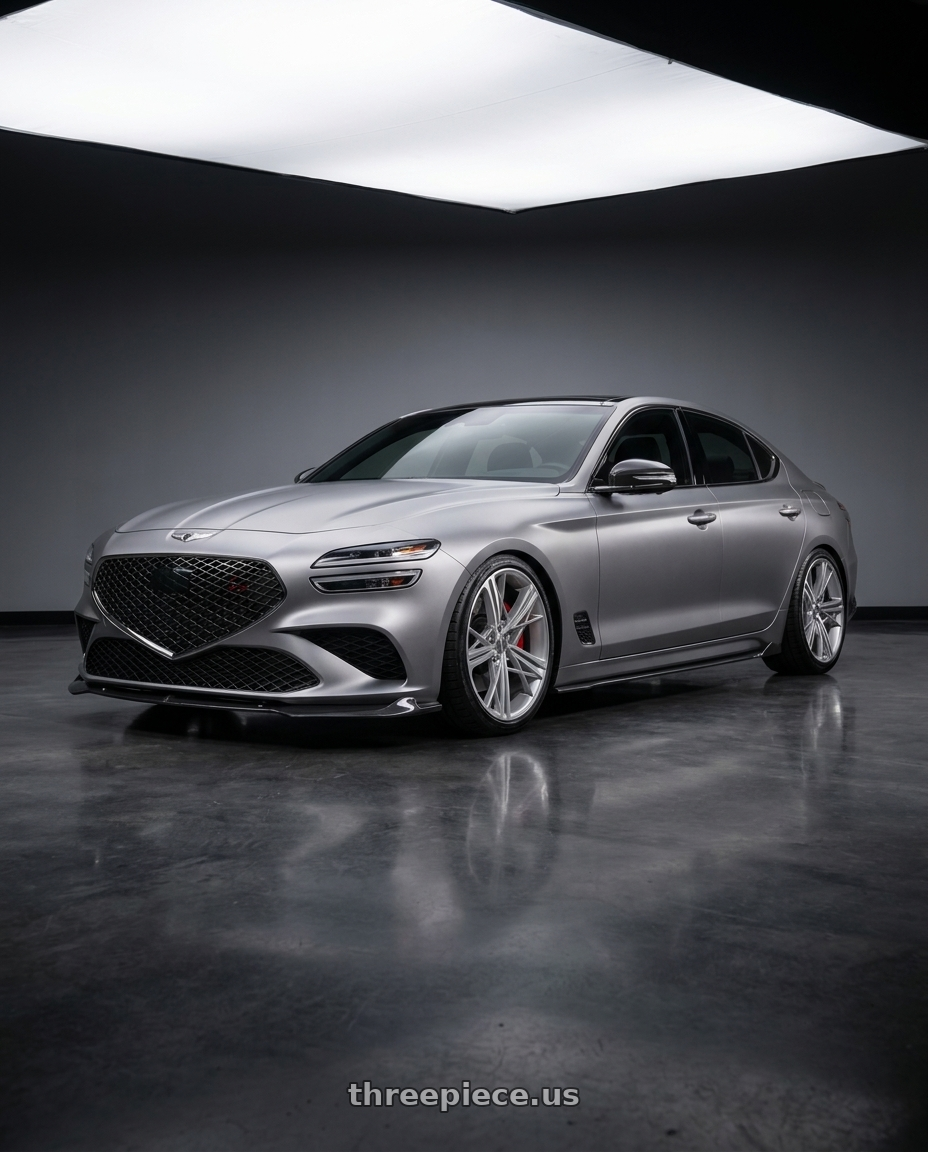 2024 Genesis g70 with Rohana RC7 5x114.3 20x10+45 Machine Silver wheels