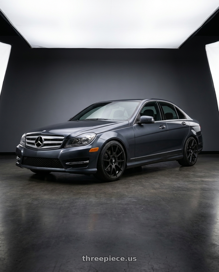 2013 Mercedes Benz W204 C250 Amg with Motegi MR118 MS7 5X112 18X8 +45 MATTE BLACK wheels
