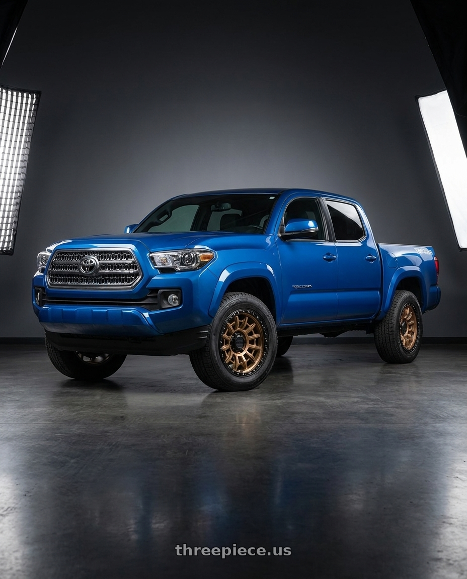 2016 Toyota Tacoma TRD Sport with KMC KM547 CARNAGE 5X127 17X9 -12 MATTE BRONZE WITH BLACK LIP wheels