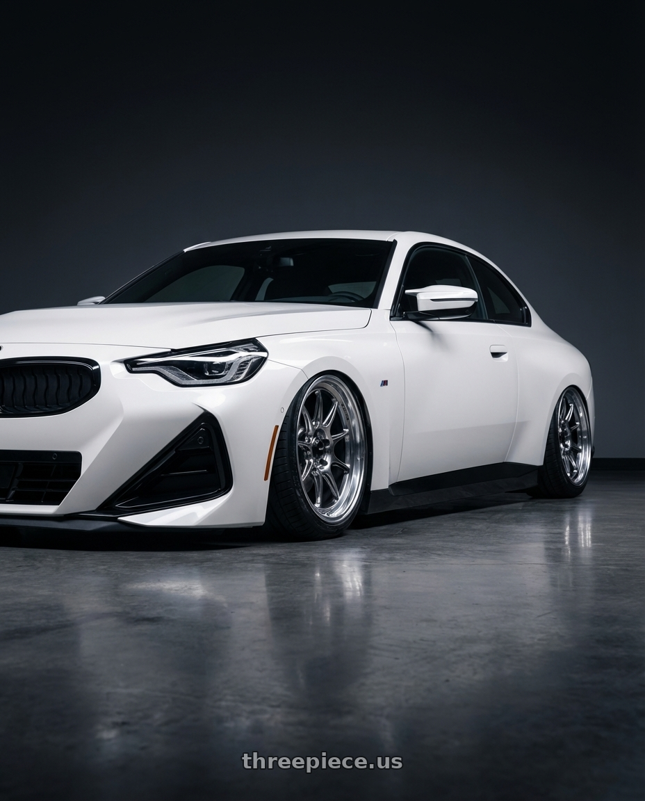 2024 BMW 2 Series G42 with Konig Countergram 5x112 19x8.5+43 Hyper Chrome / Machined Lip wheels