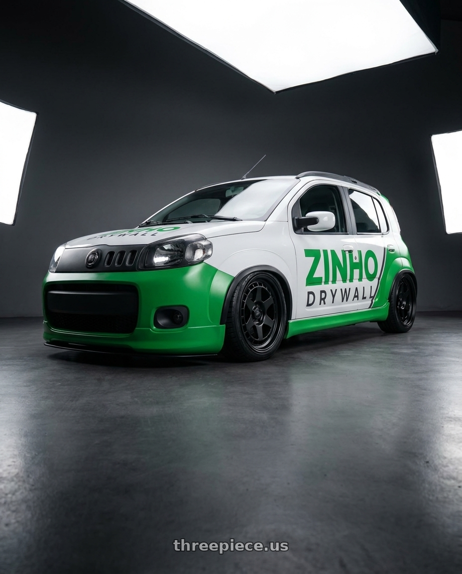2014 fiat uno way adesivado with fifteen52 ANALOG HD 5x150 17x8.0 +25 ASPHALT BLACK (SATIN BLACK) wheels