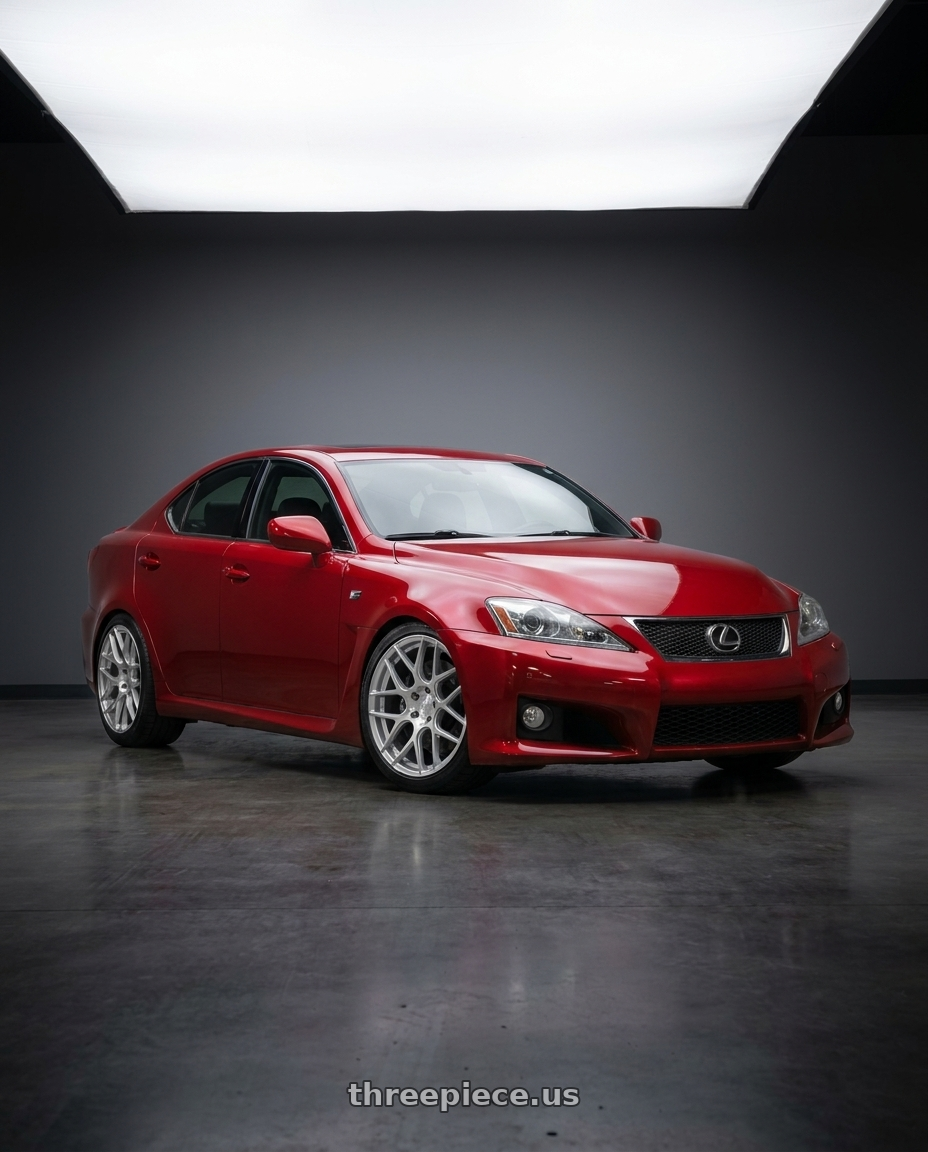 2012 Lexus IS-F with Aodhan AFF2 5x114.3 19x9.5+35 Gloss Silver Machined Face wheels