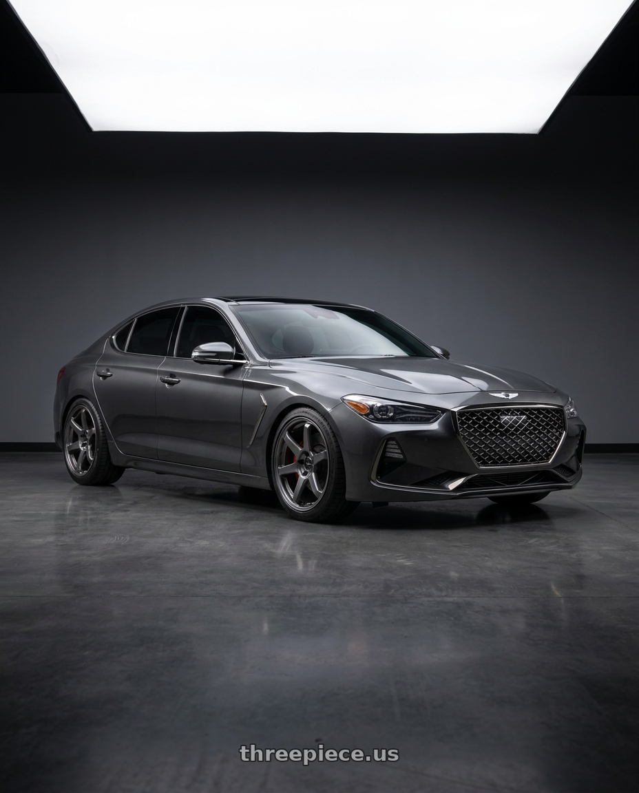2019 Genesis G70 with Enkei T6R 5x114.3 17x8+40 Gloss Gunmetal wheels