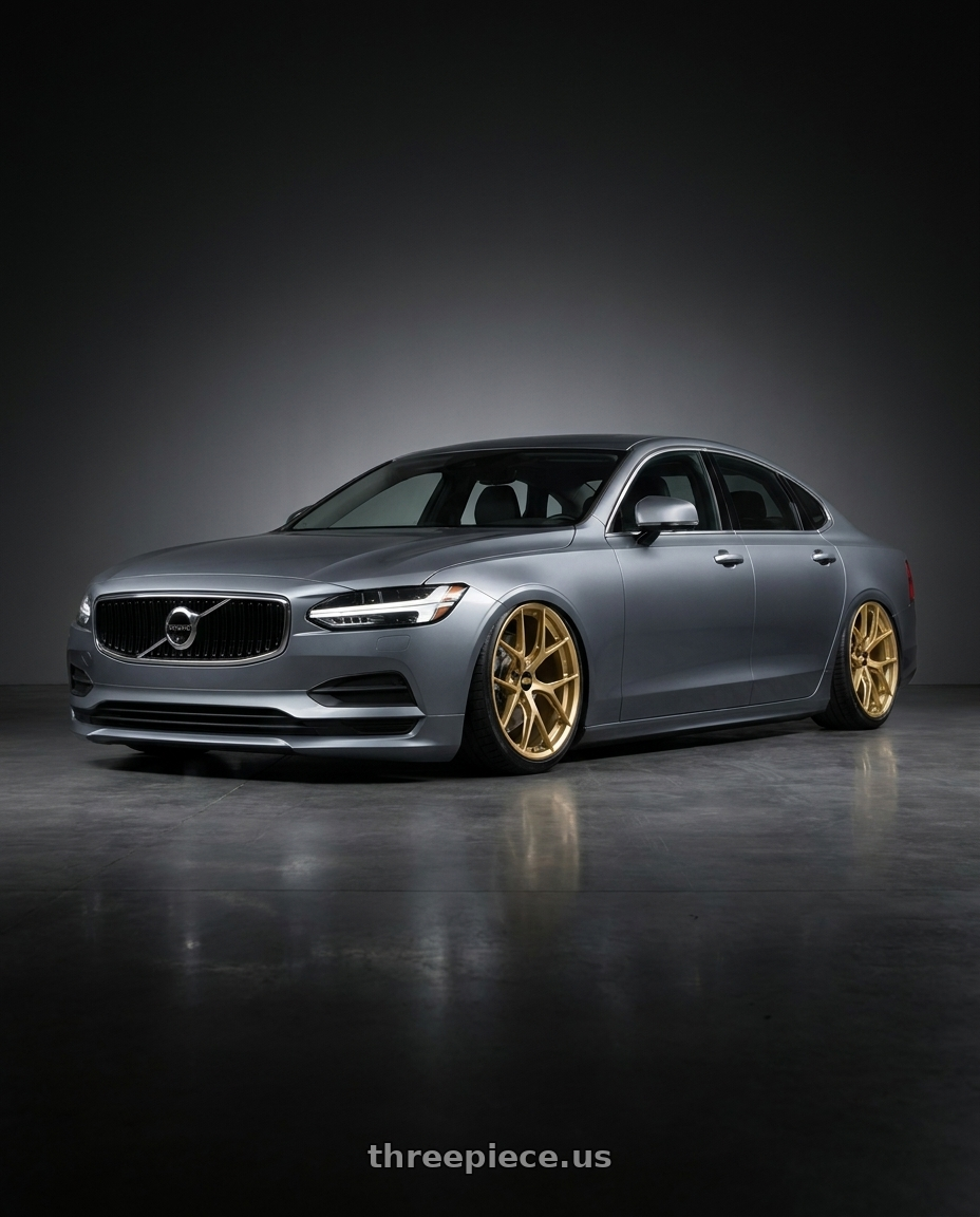 2020 Volvo s90 with BBS FI-R 5x114.3 20x8.5+51.5 Gold wheels