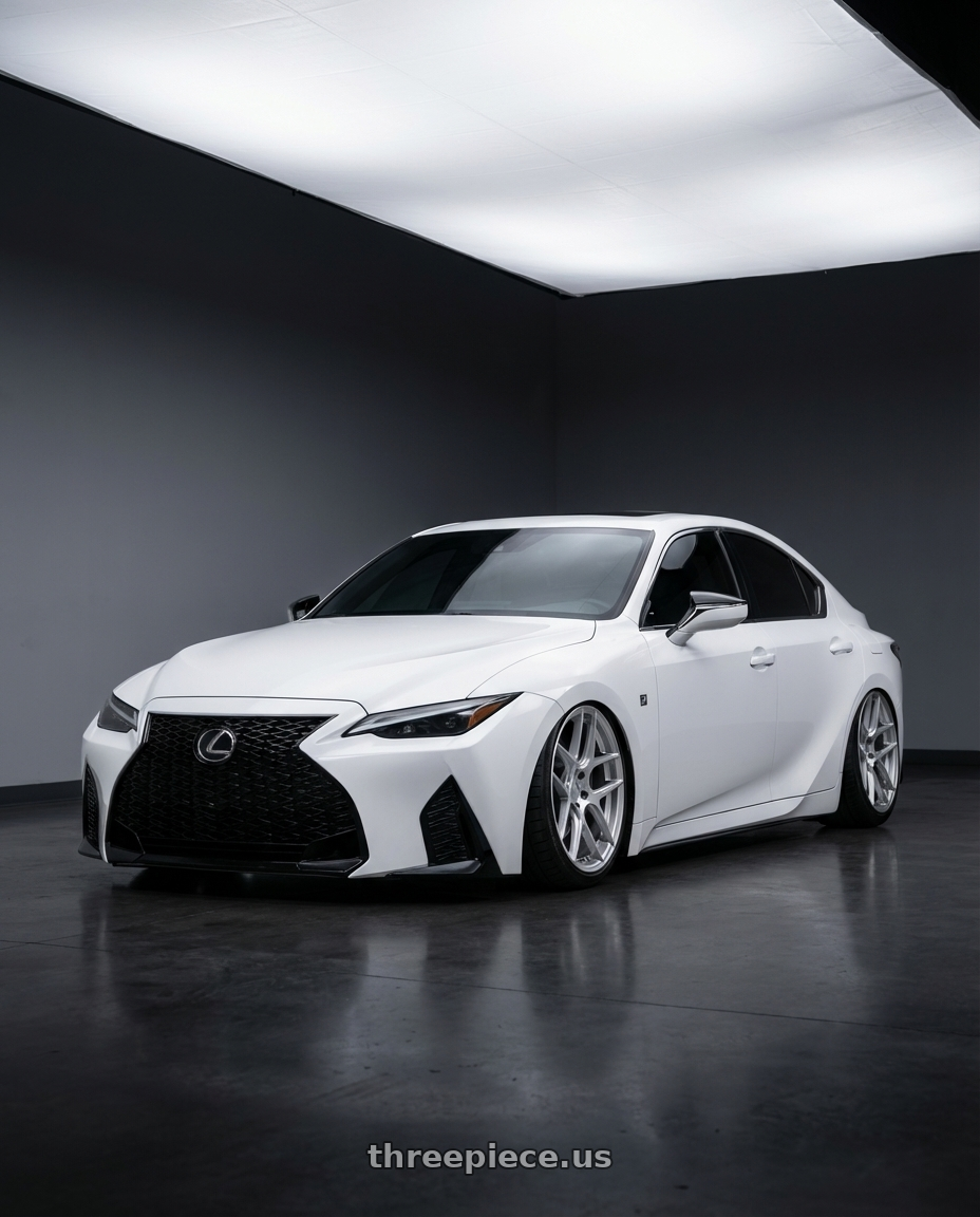 2018 Lexus IS 350 F Sport with Aodhan AFF2 5x114.3 19x9.5+35 Gloss Silver Machined Face wheels