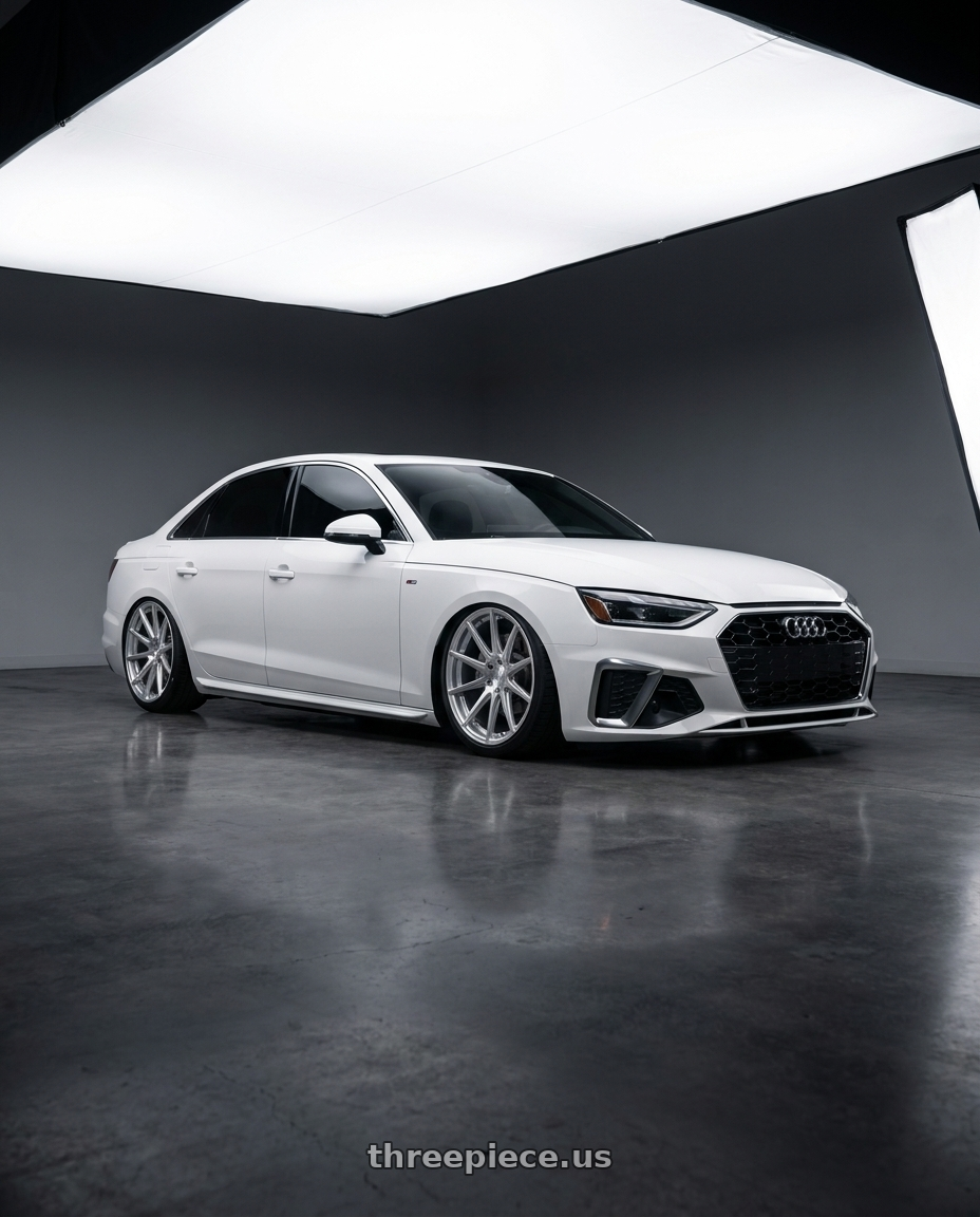 2022 Audi A4 with Rohana RC7 5x112 20x10+33 Machine Silver wheels