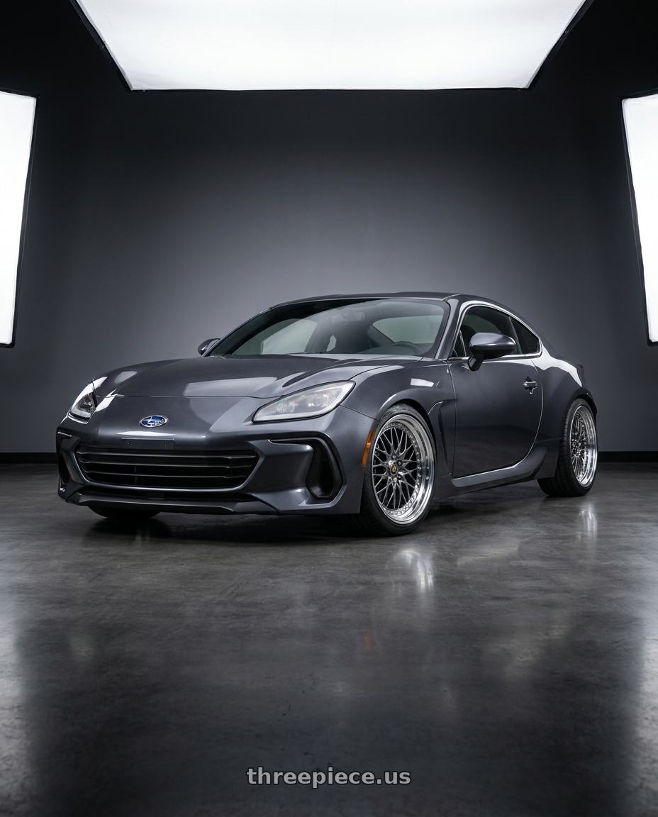 2023 Subaru BRZ premium Magnetite grey  with Work Vs-Xv 5x100 18x8.5+40 O Disk Brilliant Silver Black wheels