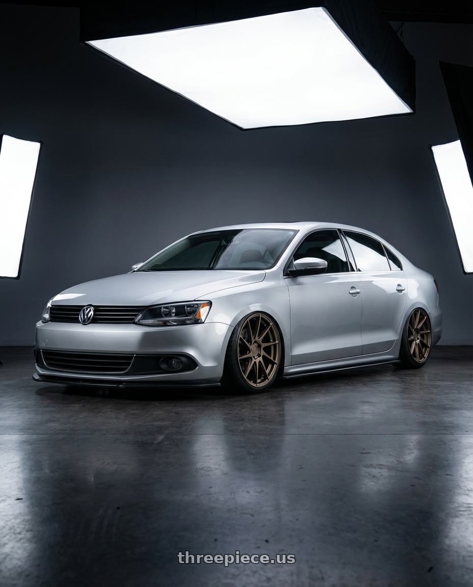 2016 Volkswagen Jetta GLI MK6 with Aodhan AH09 5x112 18x8.5 +35 Matte Bronze wheels