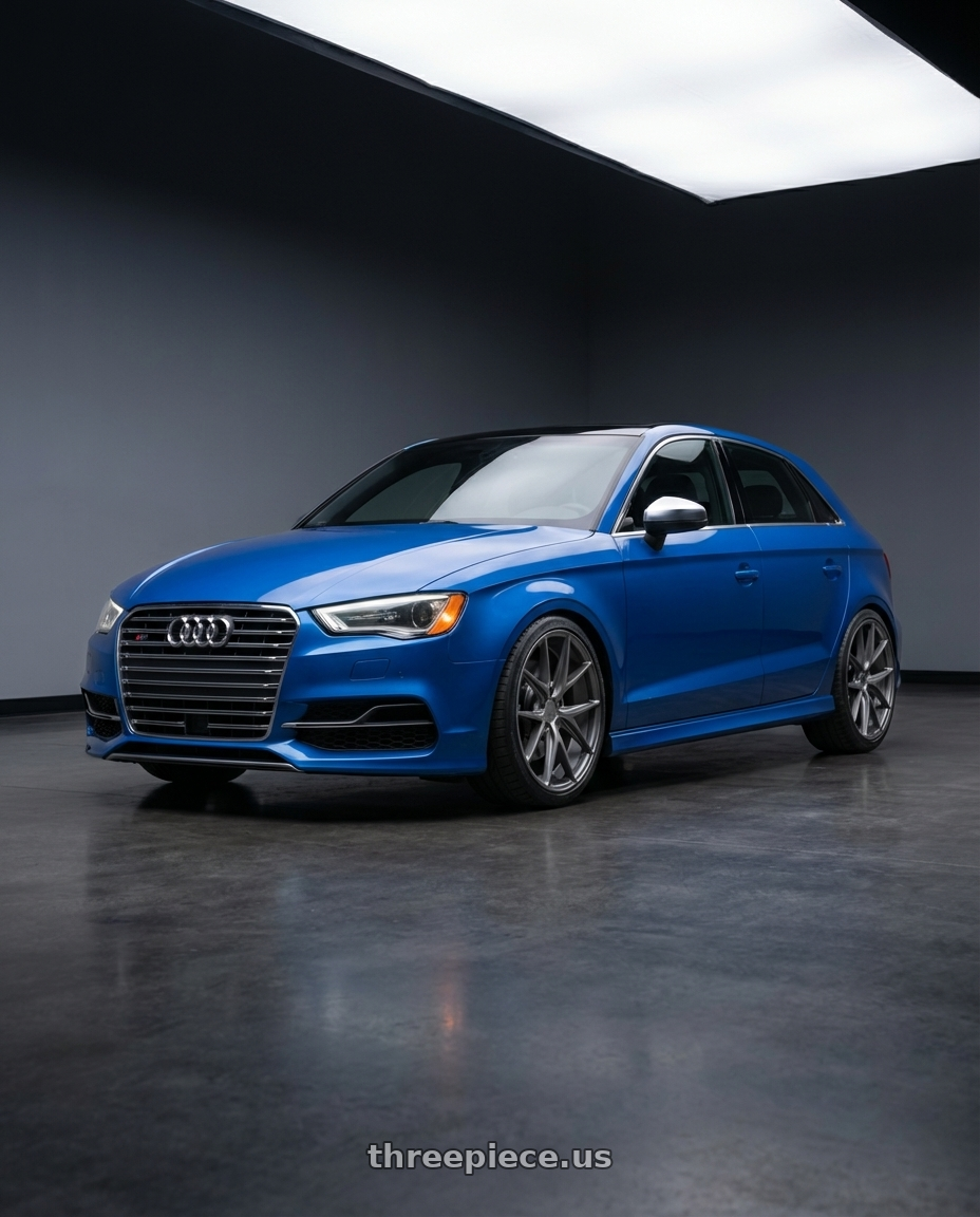 2019 Audi S3 8V with Niche 1PC M116 MISANO 5X112 18X8 +30 MATTE GUN METAL wheels