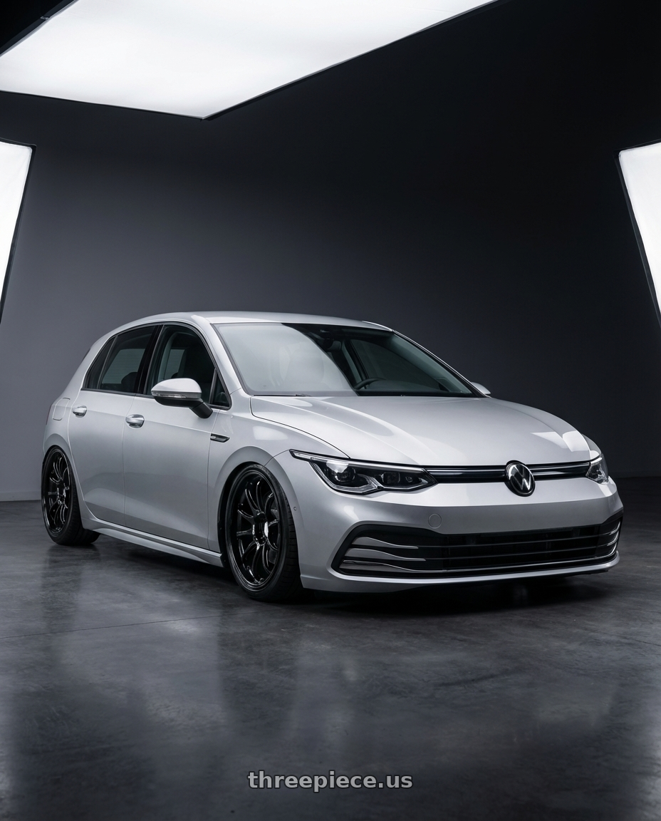 2024 Volkswagen Golf R MK8 with Advan Racing RS-DF Progressive 5x112 19x8.5+45 Racing Titanium Black wheels