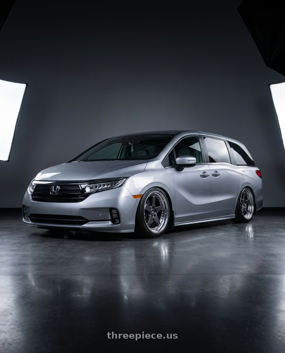 2024 Honda Odyssey with Work Zistance W5s 5x120 20x8.5+41 w disk Brilliant Silver Black wheels