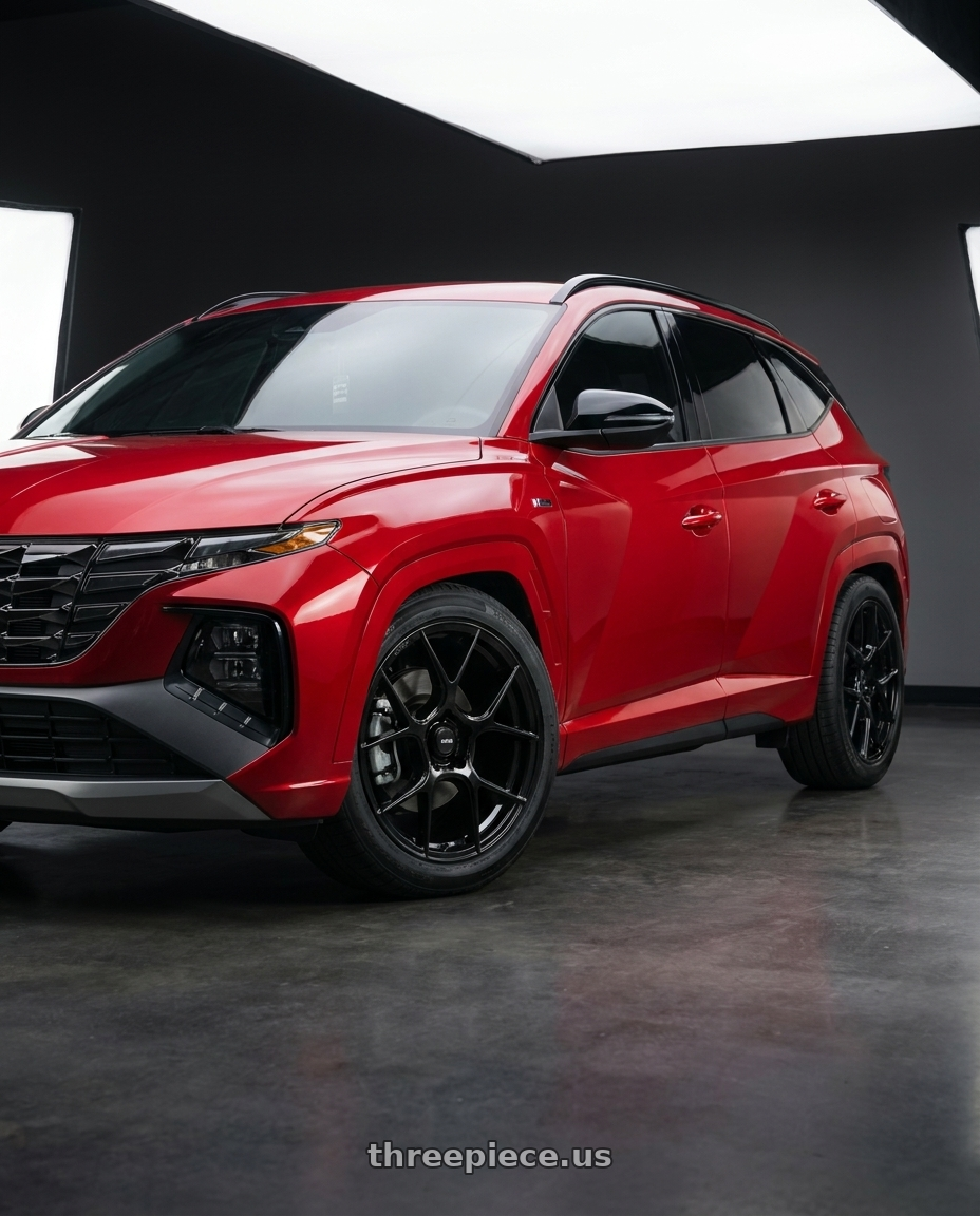 2022 Hyundai Tucson N line with Konig Diverge 5X114.3 20x8.5+43 Gloss Black wheels