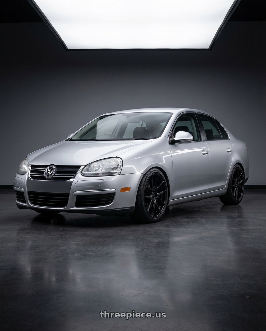 2009 Volkswagen Jetta GLI MK5 with Niche 1PC M117 MISANO 5X112 18X9.5 +35 MATTE BLACK wheels