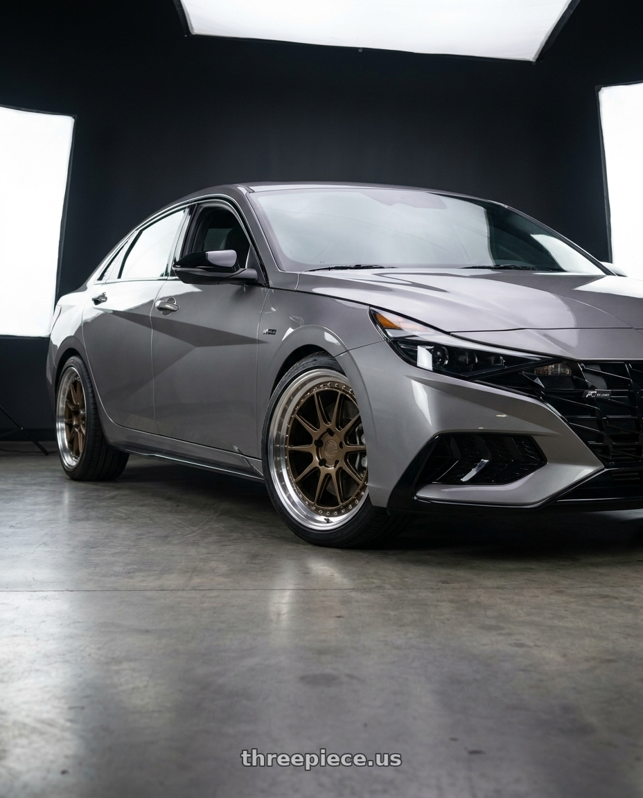 2023 Hyundai Elantra n line with Aodhan DS-X 5x114.3 18x10.5 +15 Bronze w/Machined Lip wheels