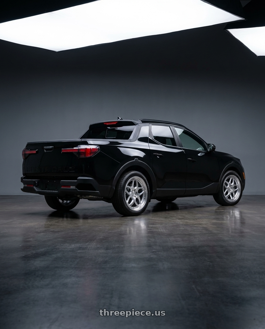 Santa Cruz 2026 with Heritage Wheel Kokoro MonoC 5X114.3 19x8.5+35 Silver wheels rear three quarter view square tires