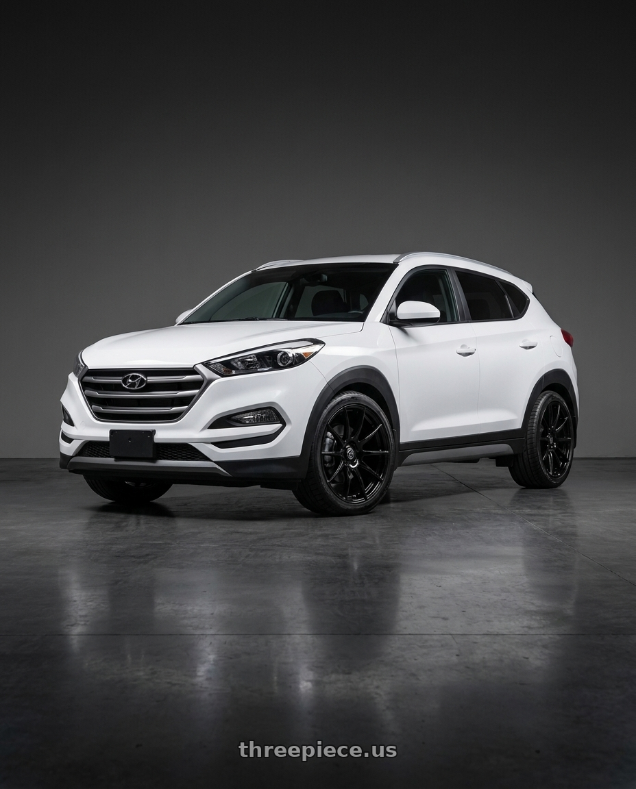 2018 Hyundai Tucson Diesel White with Forgestar CF10 5x114.3 20x11 +56 Gloss Black wheels