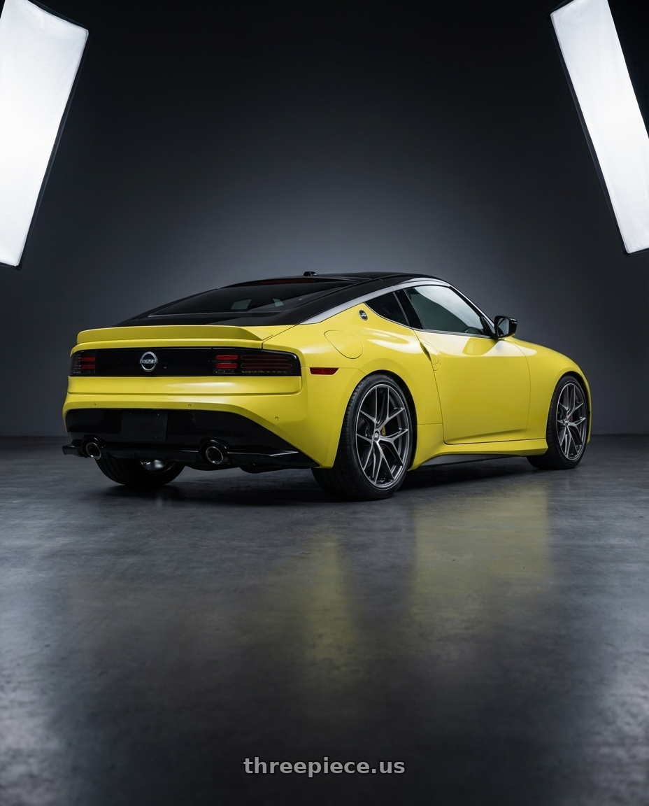 2024 Nissan Z with BBS CC-R 5x114.3 19x8.5+30 Graphite w/ Diamond Cut Face wheels rear three quarter view square tires