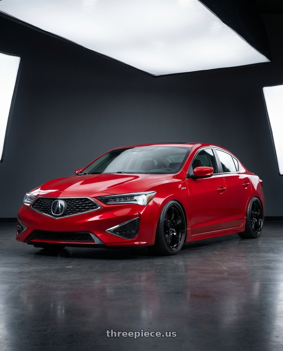 2012 Acura ILX with Gram Lights 57CR 5x114.3 18x9.5+12 Glossy Black wheels