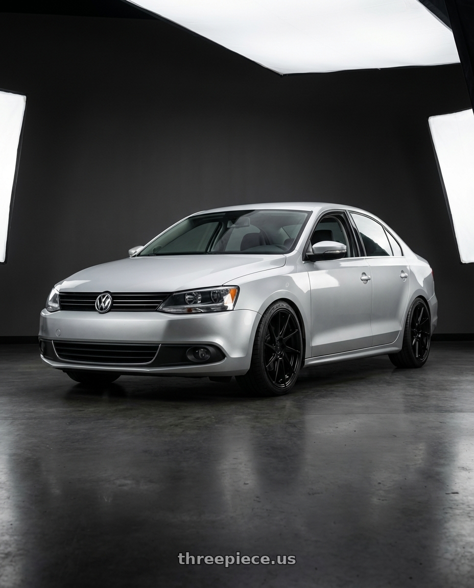 2016 Volkswagen Jetta GLI MK6 with Aodhan AH09 5x112 18x9.5 +35 Hyper Black wheels