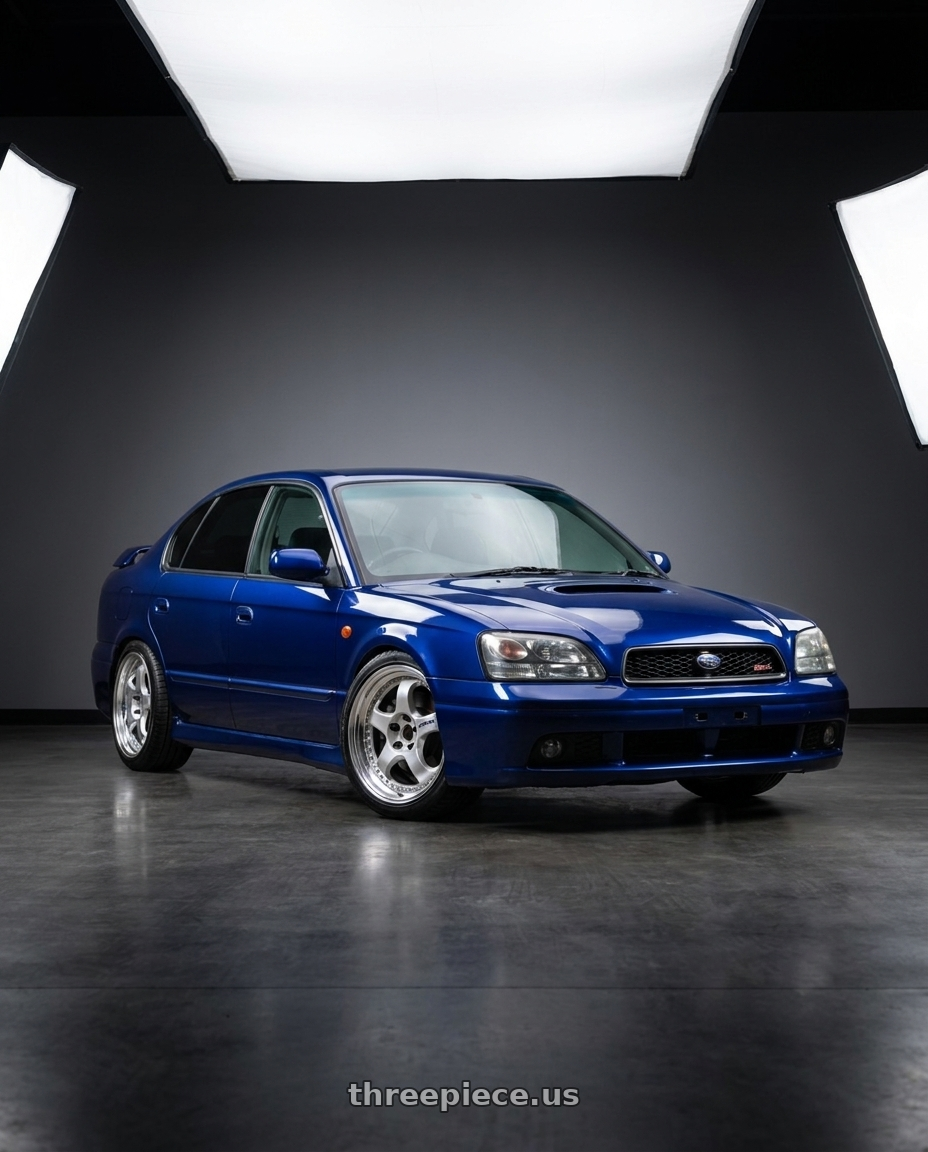 2000 Subaru legacy b4 RSK with Work Meister S1 3P 5x100 17x7.5+42 W Disk Silver wheels