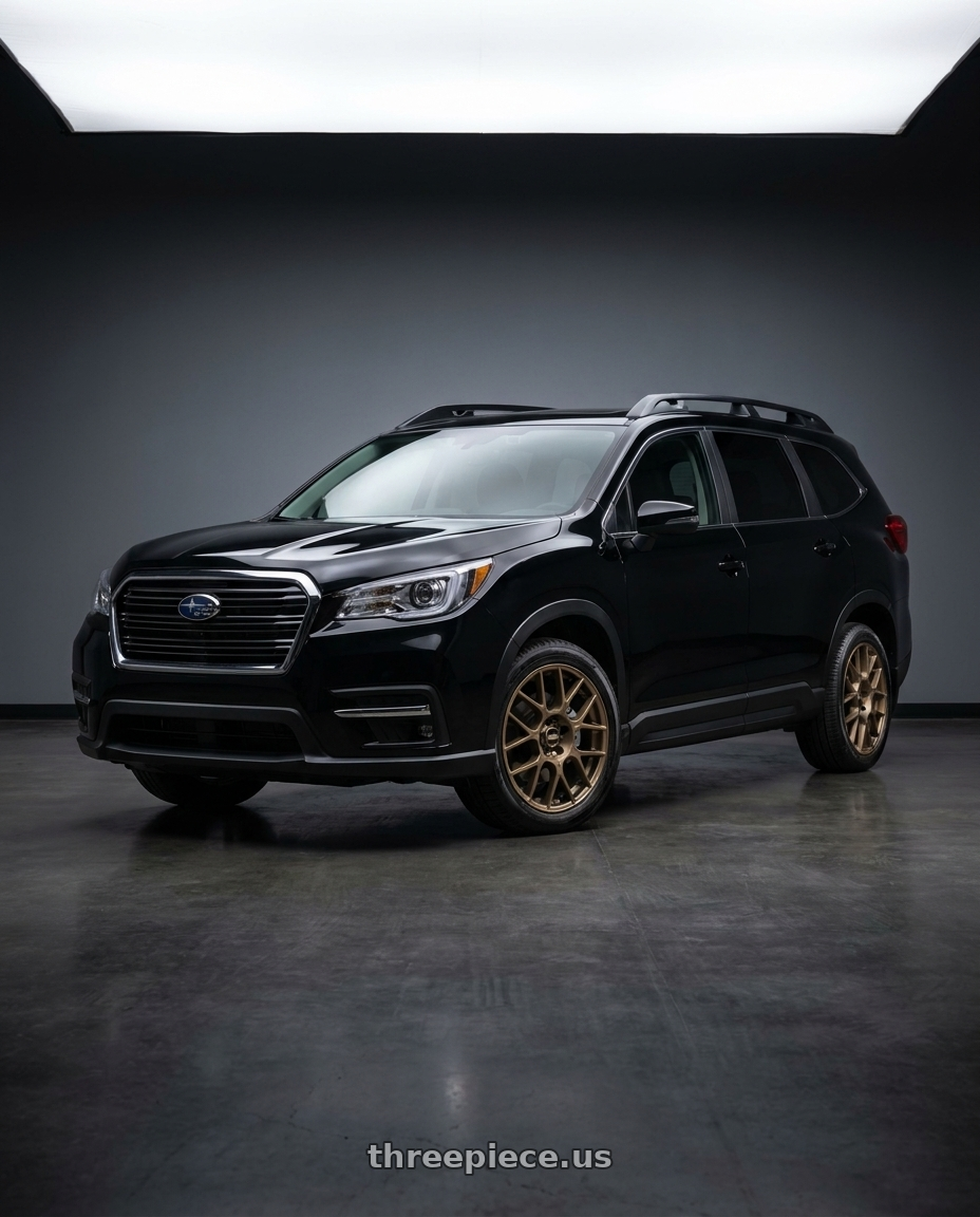 2025 Subaru Ascent Black with BBS XR 5x112 20x8.5+44 Matte Bronze wheels
