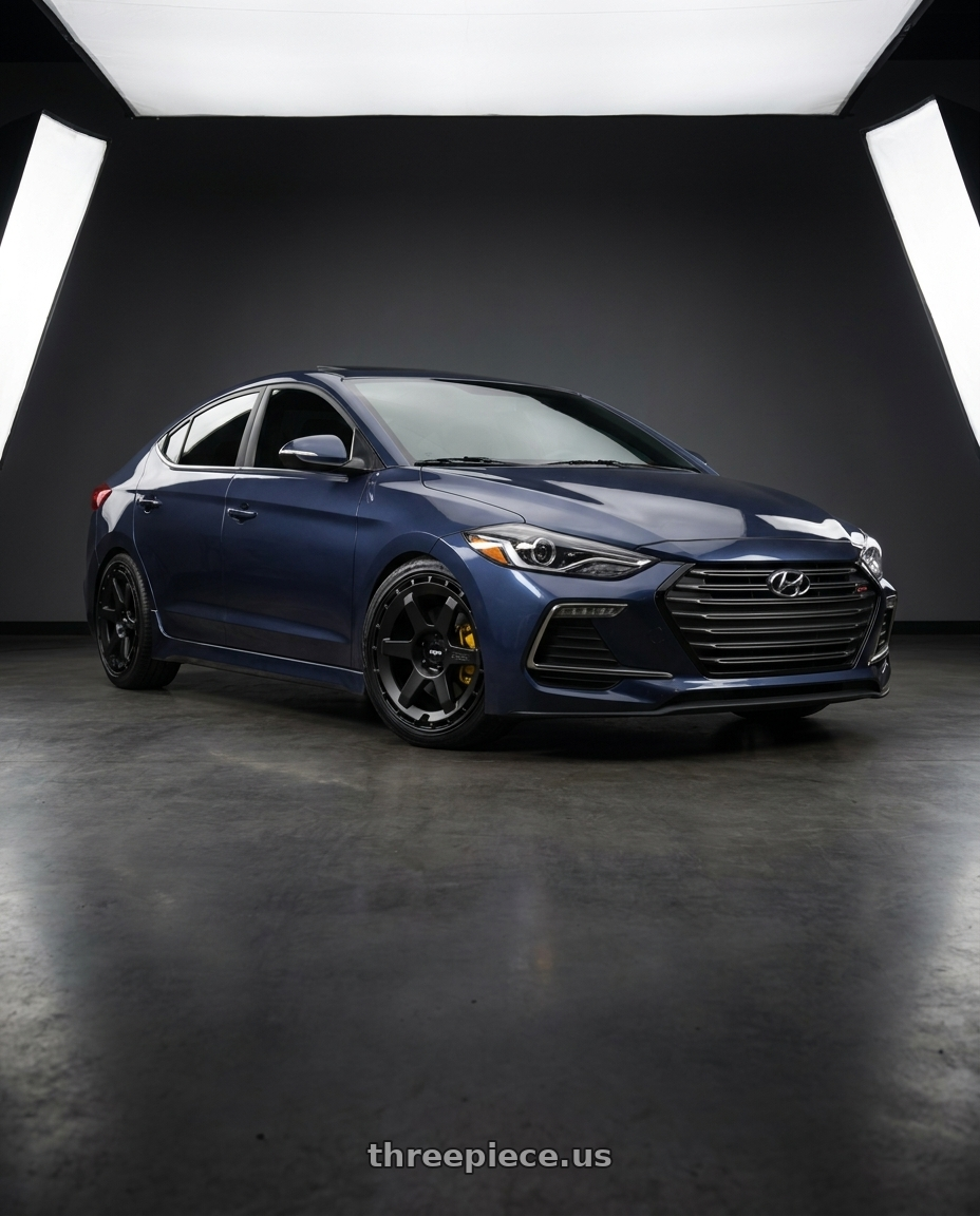 2018 Hyundai elantra sport Dark with Rotiform 1PC R186 KB1 5X114.3 19X8.5 +40 MATTE BLACK wheels