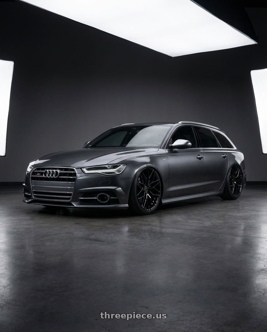 2016 Audi S6 C7 with Avant Garde Wheels M520R 5X112 20x10 +25 Gloss Black wheels