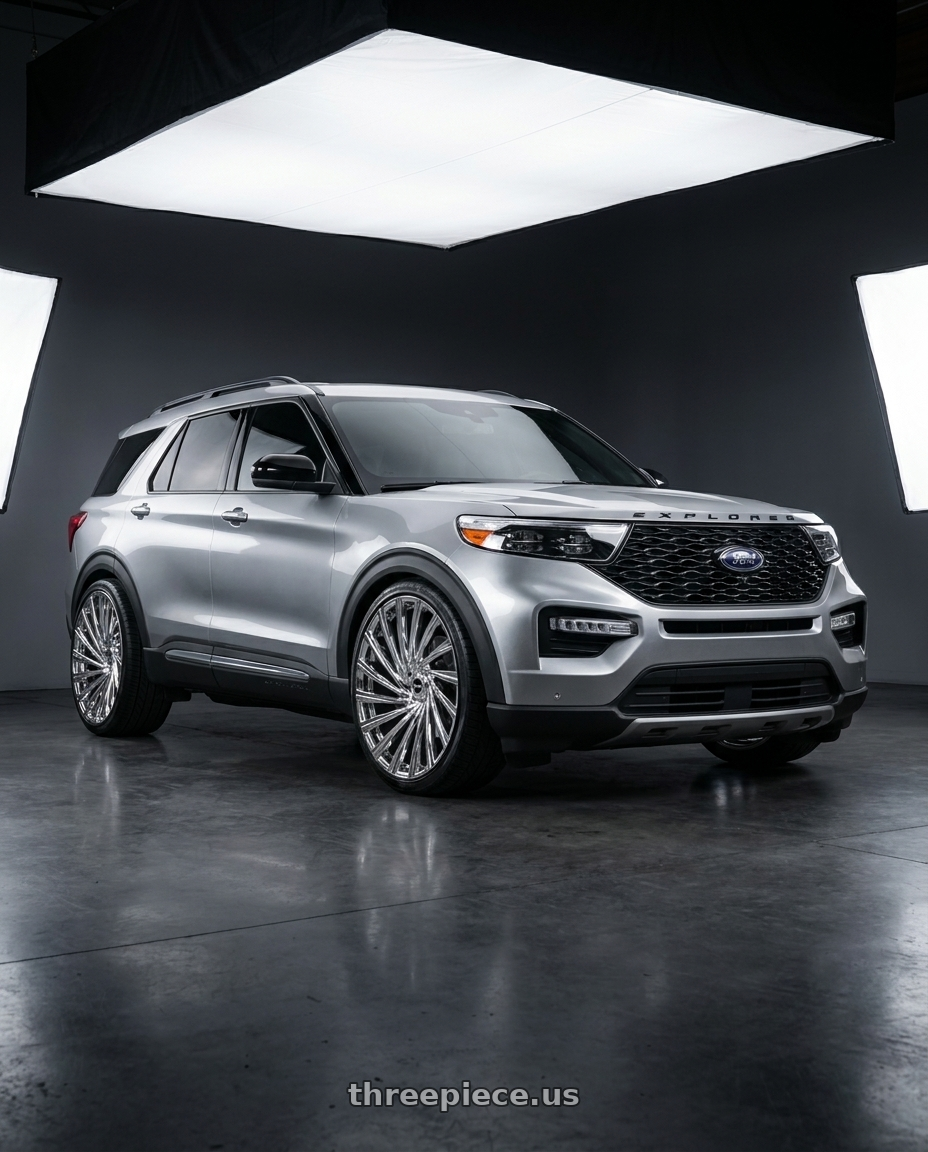 2020 ford explorer with Strada Tornado Blank 26x10 +15 Chrome wheels