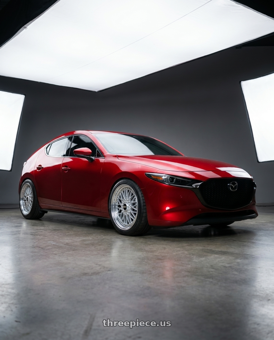 2024 Mazda 3 with BBS Super-RS 5x112 19x9.0+42 Silver wheels