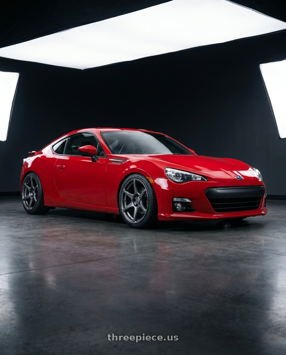 2013 subaru brz with Kansei K11G Tandem 5X100 17x9 22 Gunmetal wheels