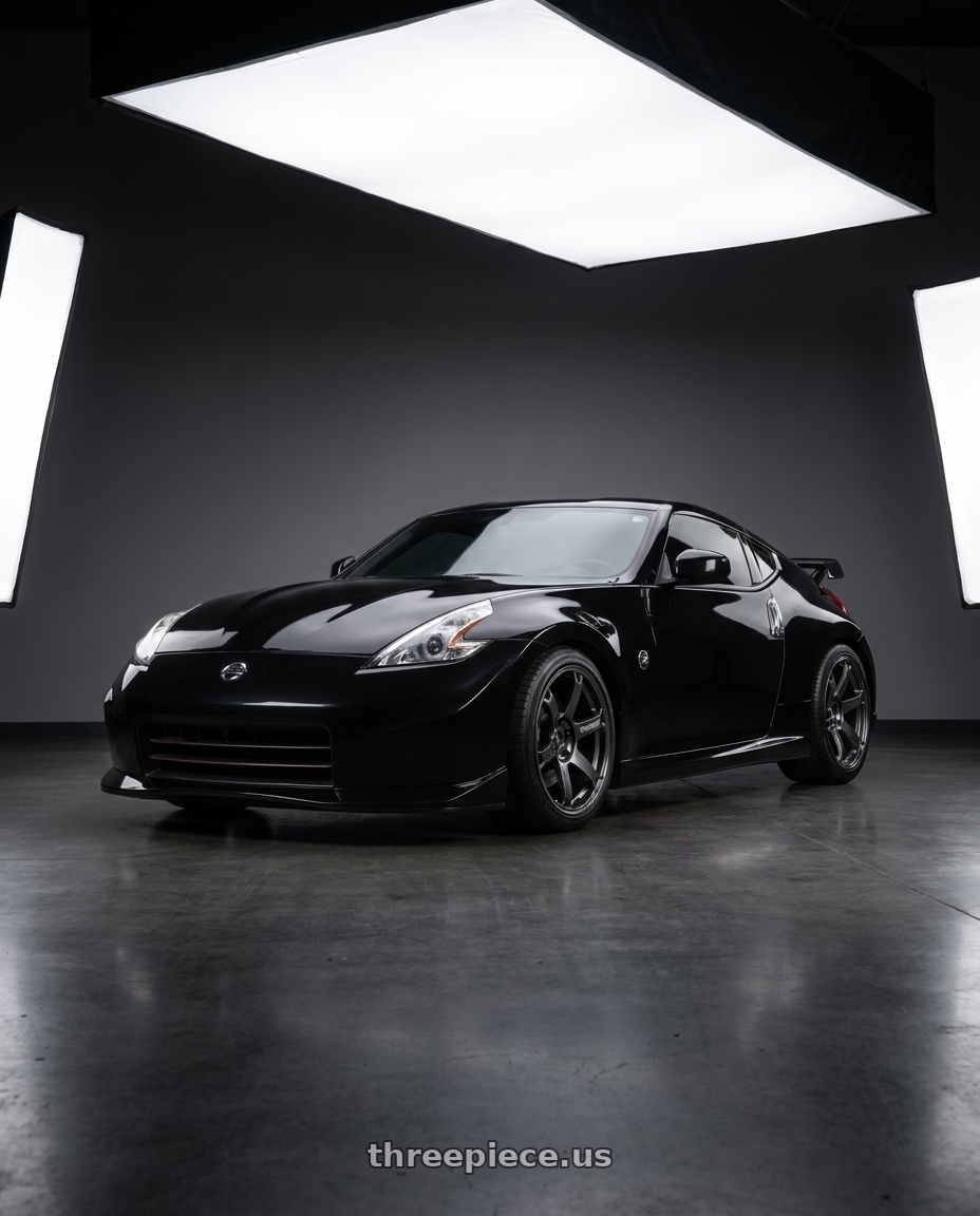 2009 Nissan 370z nismo with Volk Racing TE37 SAGA S-PLUS 5x114.3 19x10.5 +22 DIAMOND DARK GUNMETAL wheels