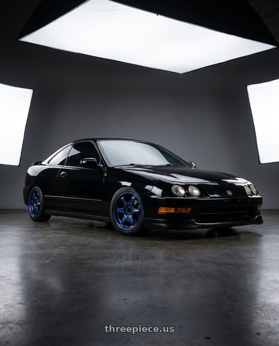 2000 Acura integra gsr with Volk Racing TE37 SONIC 4x100 16x7+35 Mag Blue wheels
