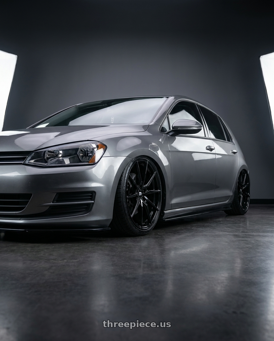 2015 Volkswagen golf mk7 gt 14 tsi grey with MST Wheels DELTA 5X112 18X8.5 +43 Glossy Black wheels