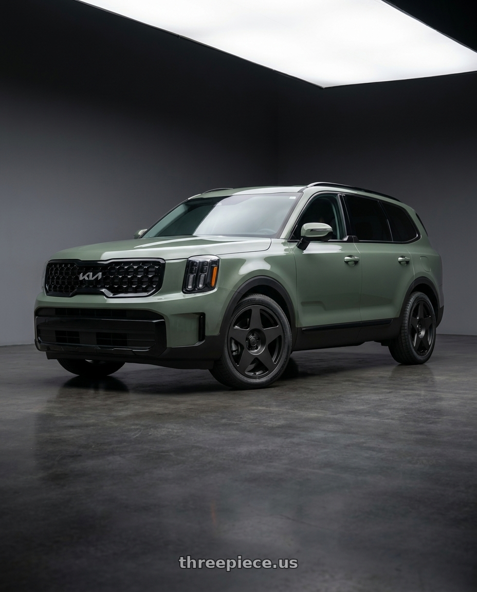 2024 Kia Telluride with fifteen52 TARMAC 5x114.3 18x8.5 +30 ASPHALT BLACK (SATIN BLACK) wheels