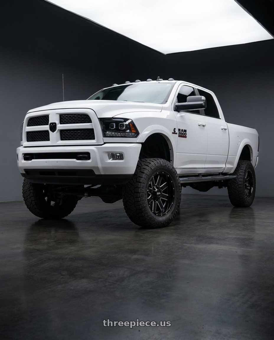 2013 Ram 2500 with ION 141 141 SATIN BLACK 20x9 -135 6-139.7 15mm 106mm wheels