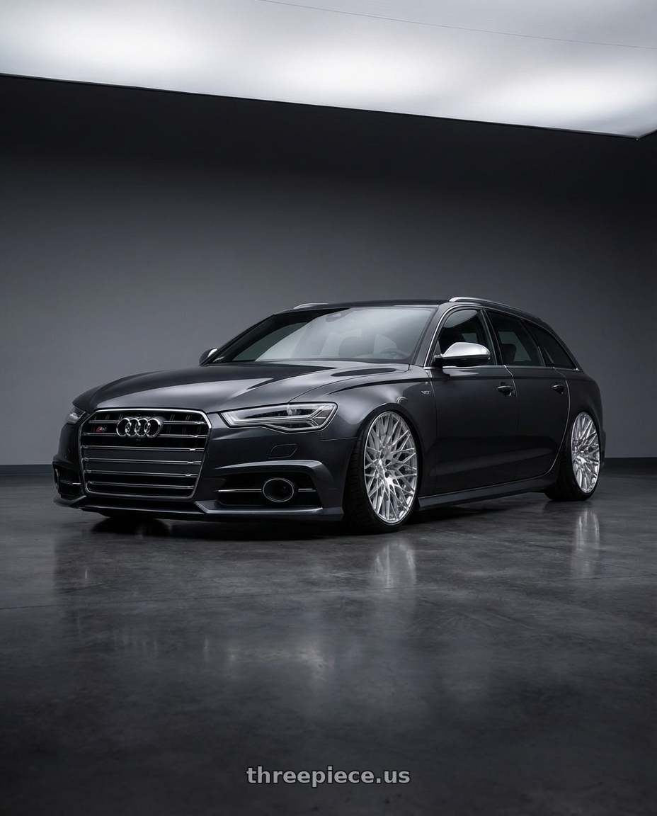 2016 Audi S6 C7 with Avant Garde Wheels M540 5X112 20x10 +25 Silver Machined wheels